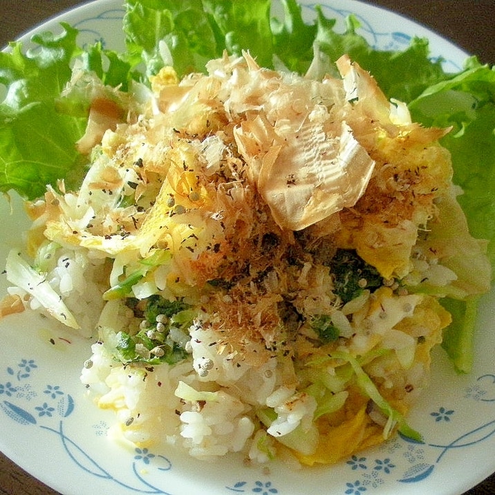 水菜と卵のゆかり風味チャーハン♪